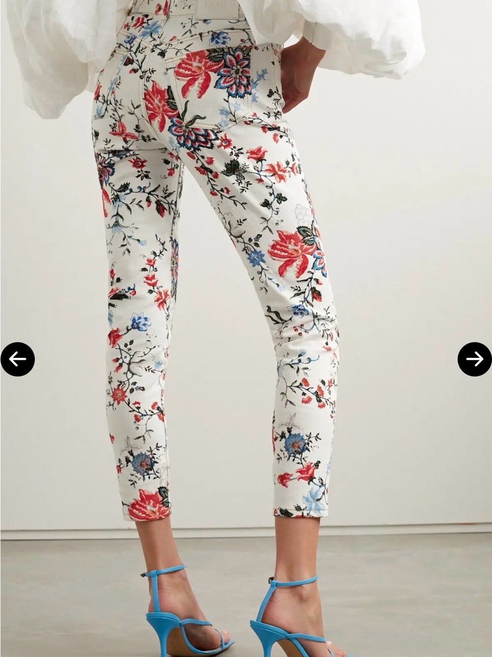 Erdem Millicent Floral-Print High-Rise Skinny Jeans